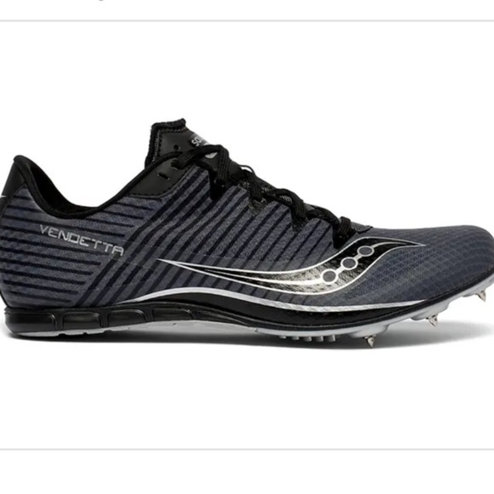 Saucony Men’s Vendetta‎ 2 Track/Field Running Shoe 12 Black/Gray spikes included